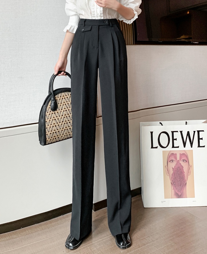 Autumn high waist pants commuting wide leg pants for women