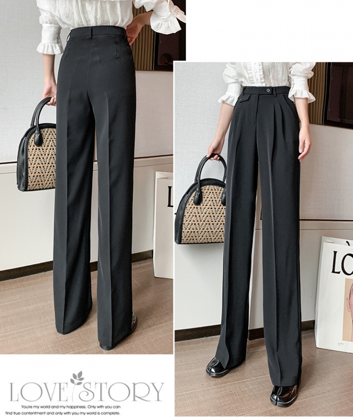 Autumn high waist pants commuting wide leg pants for women