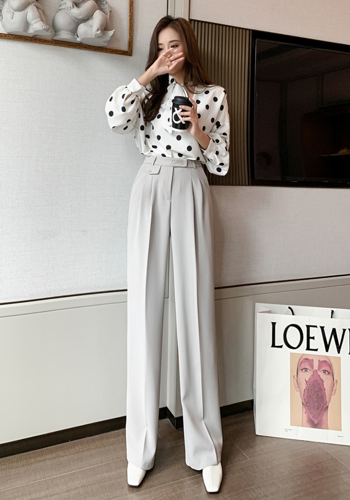 Autumn high waist pants commuting wide leg pants for women