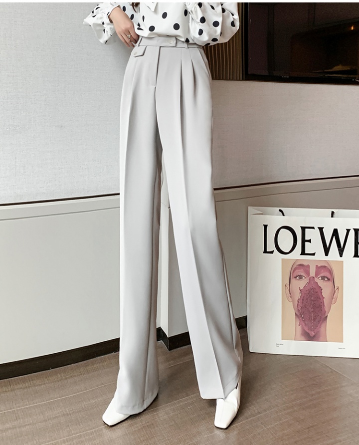 Autumn high waist pants commuting wide leg pants for women