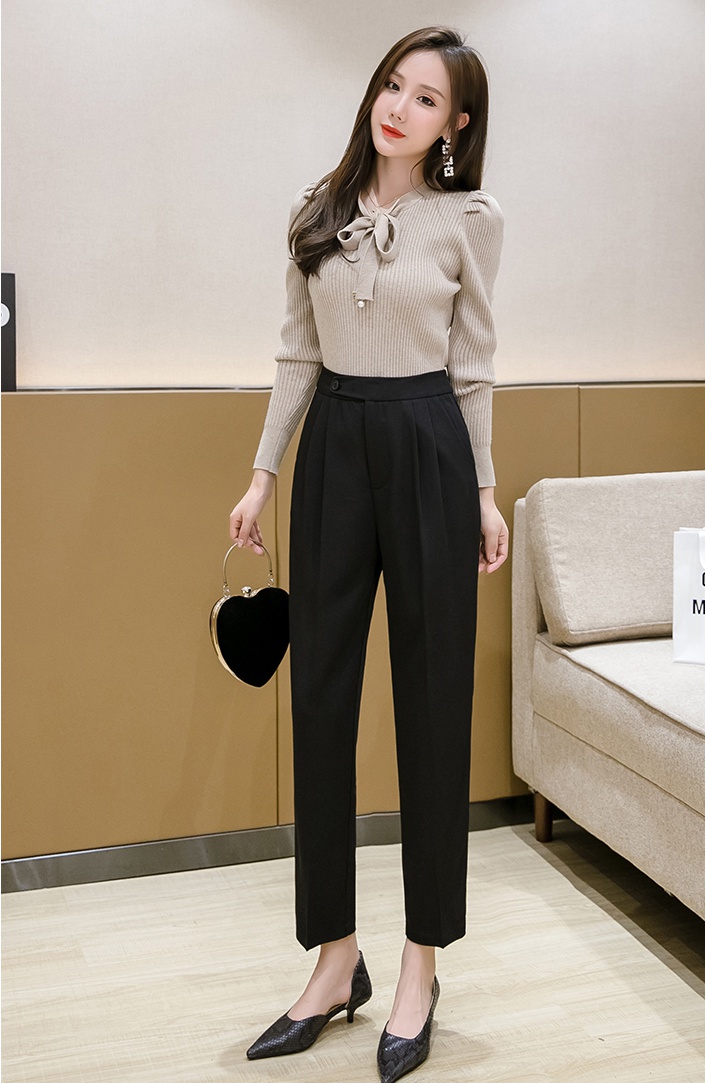 Feet loose high waist pants harem autumn suit pants