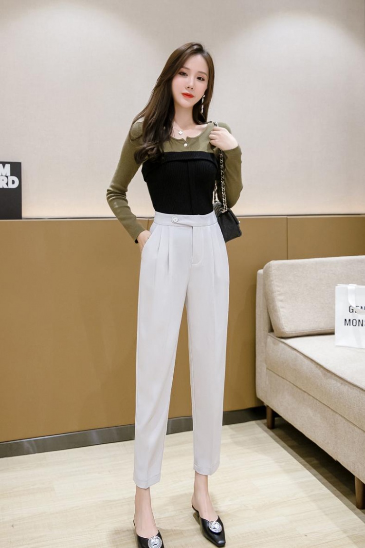 Feet loose high waist pants harem autumn suit pants