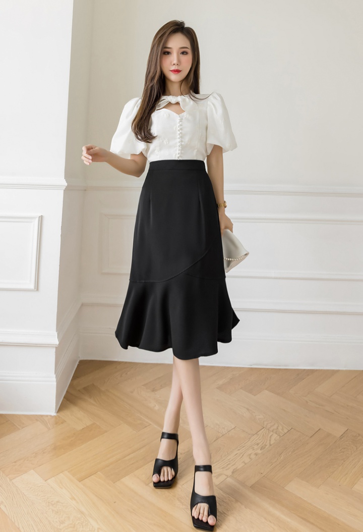 Autumn splice long long dress all-match elastic skirt for women