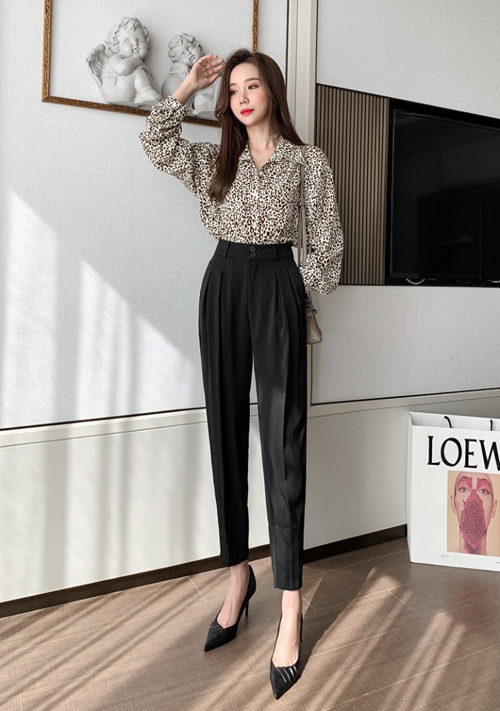 Harem autumn work clothing high waist nine pants for women