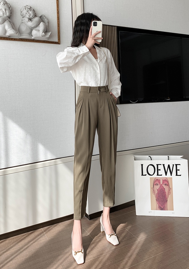 Harem autumn work clothing high waist nine pants for women