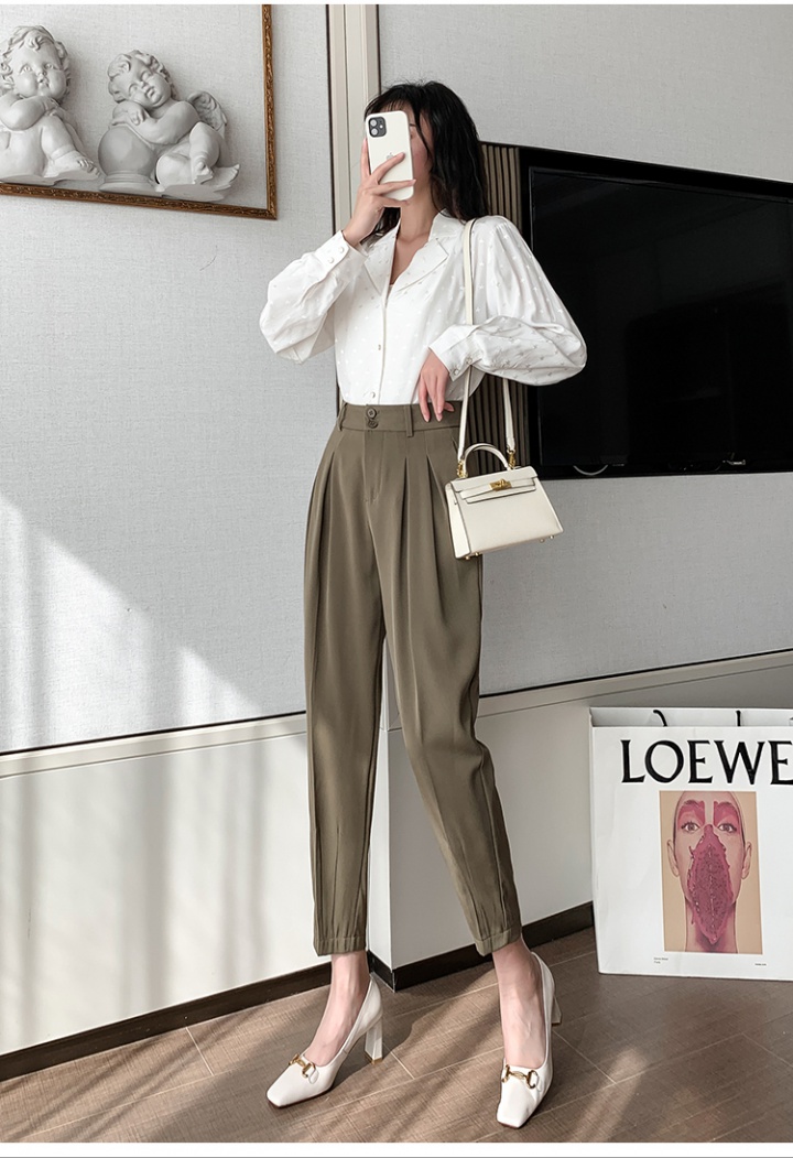 Harem autumn work clothing high waist nine pants for women