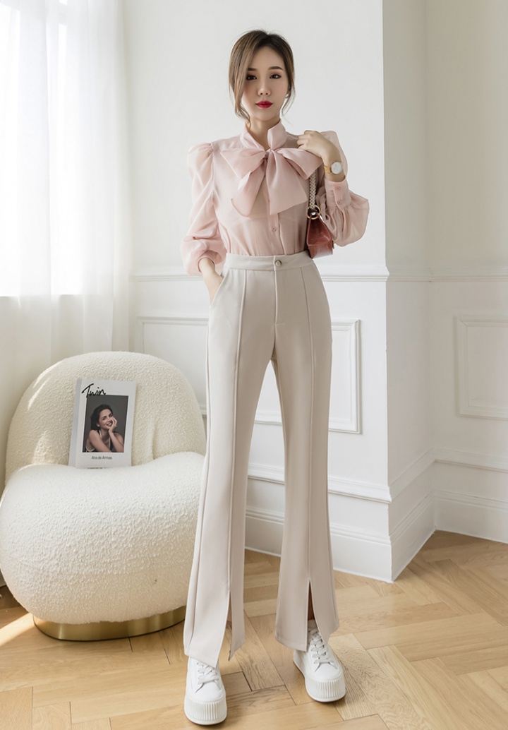 Autumn Korean style pants split drape suit pants for women