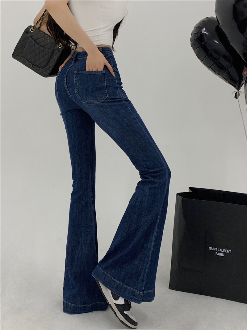 Slim fashion jeans double pocket Korean style long pants