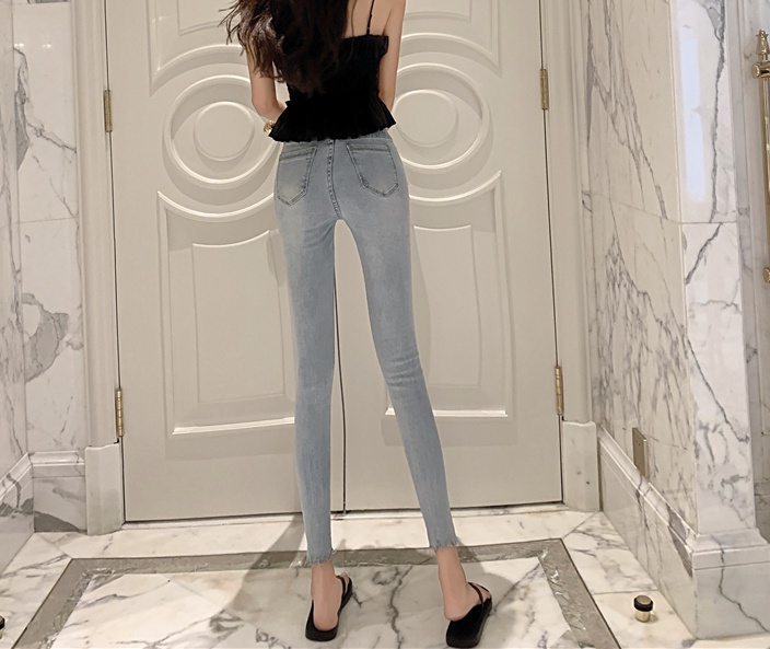 Personality feet jeans slim nine pants for women