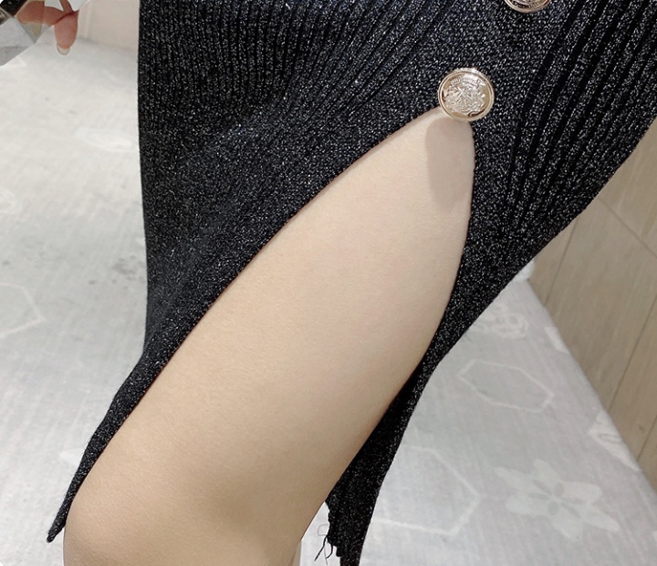 Package hip buckle fashion liangsi split slim dress for women
