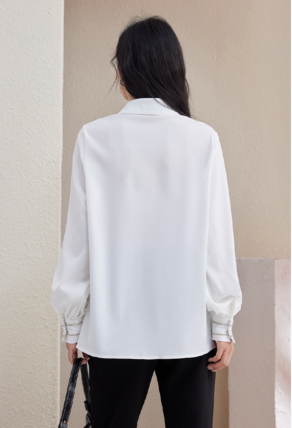 Black long sleeve shirt autumn white tops