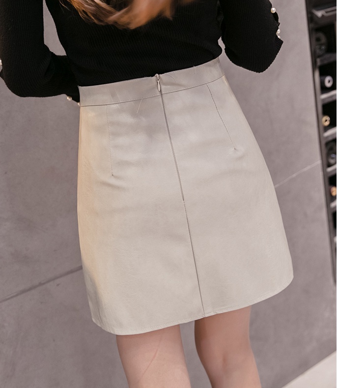 Anti emptied leather skirt one step skirt for women