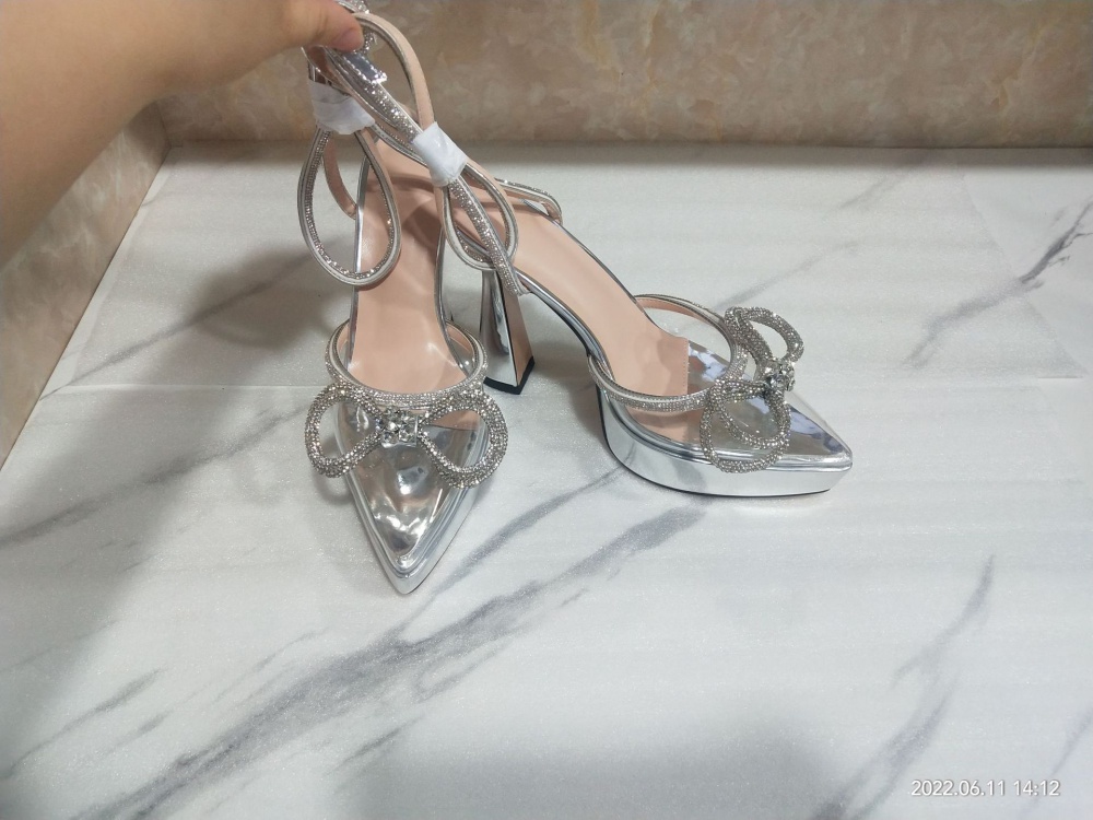 European style sandals rhinestone high-heeled shoes
