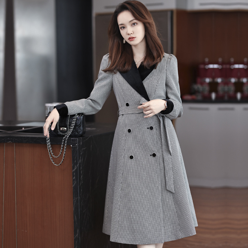Commuting coat houndstooth business suit for women
