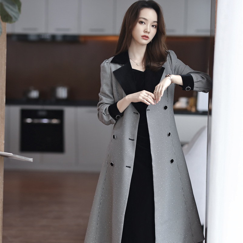 Commuting coat houndstooth business suit for women