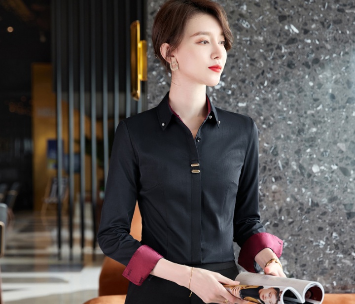 Slim autumn shirt long sleeve profession tops for women