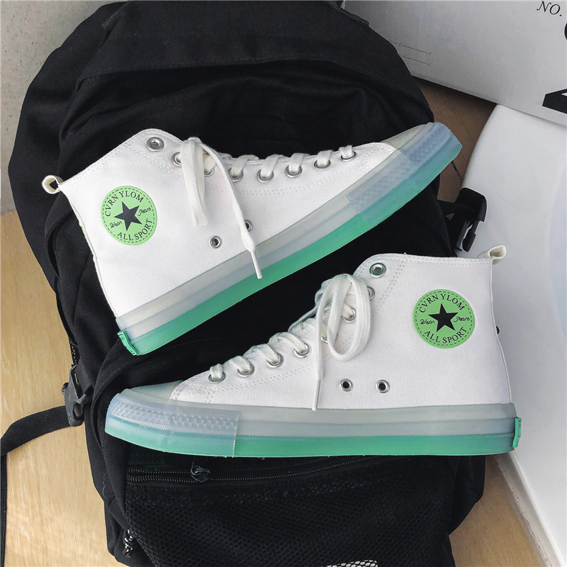 Summer transparent fashion youth all-match canvas shoes