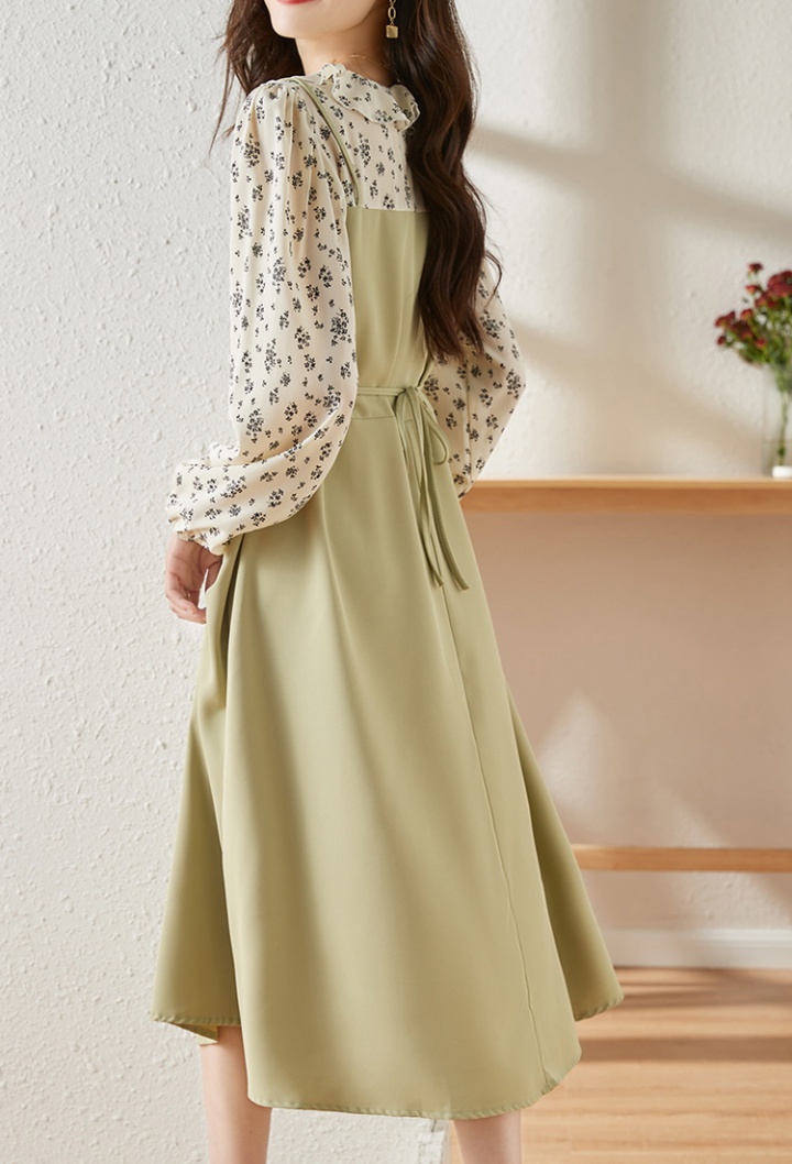 Long sleeve tender France style light autumn dress
