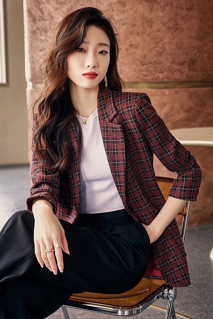 Spring and autumn coat retro business suit for women