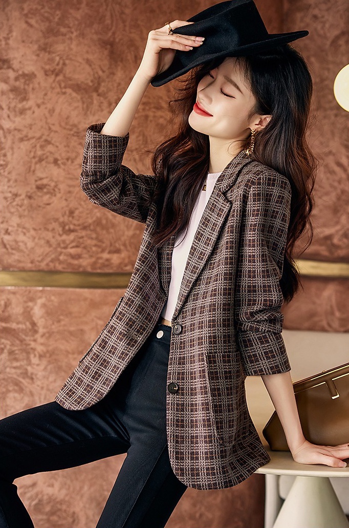 Spring and autumn coat retro business suit for women