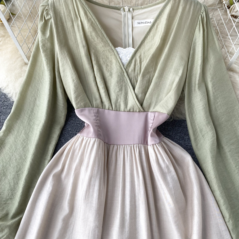 France style pinched waist dress for women