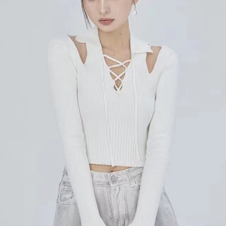 Fashion slim tops all-match strapless sweater