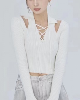 Fashion slim tops all-match strapless sweater