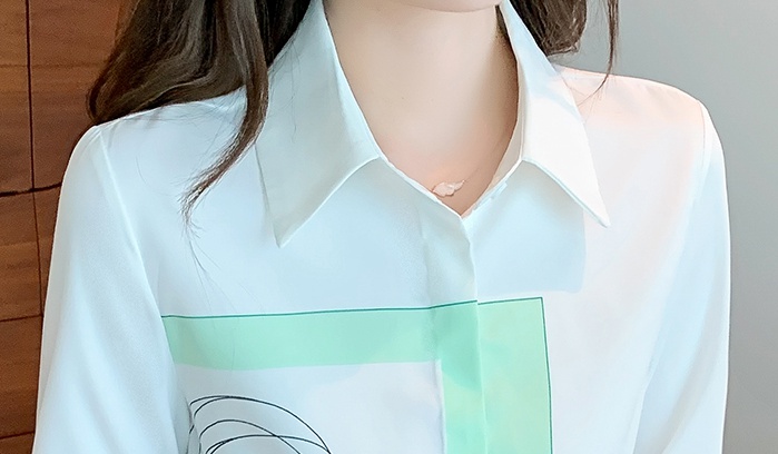 Long sleeve printing tops silk shirt