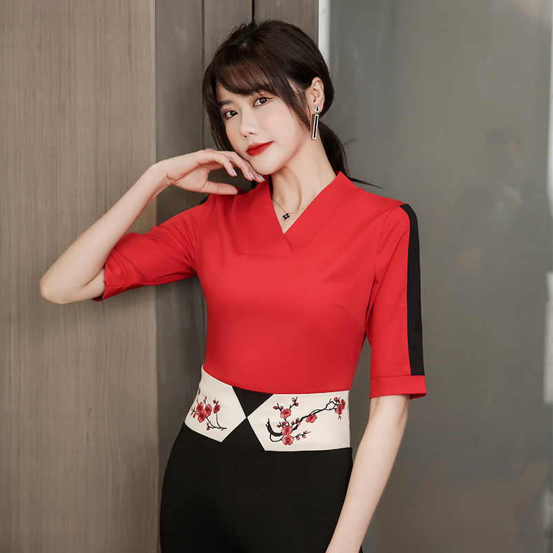 Fashion Chinese style overalls business suit a set for women