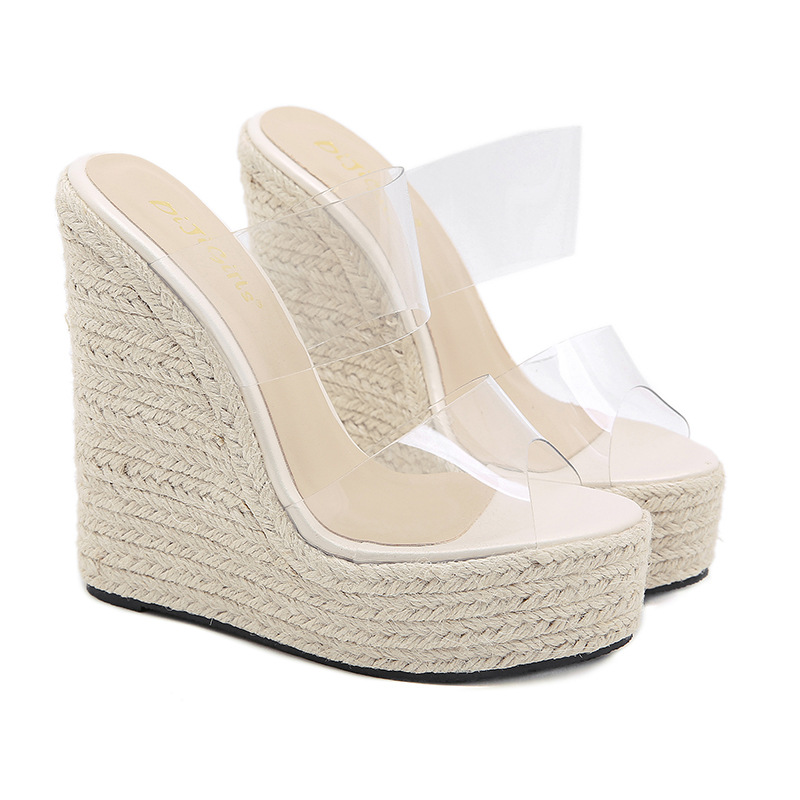 Summer fashion slippers slipsole high-heeled shoes