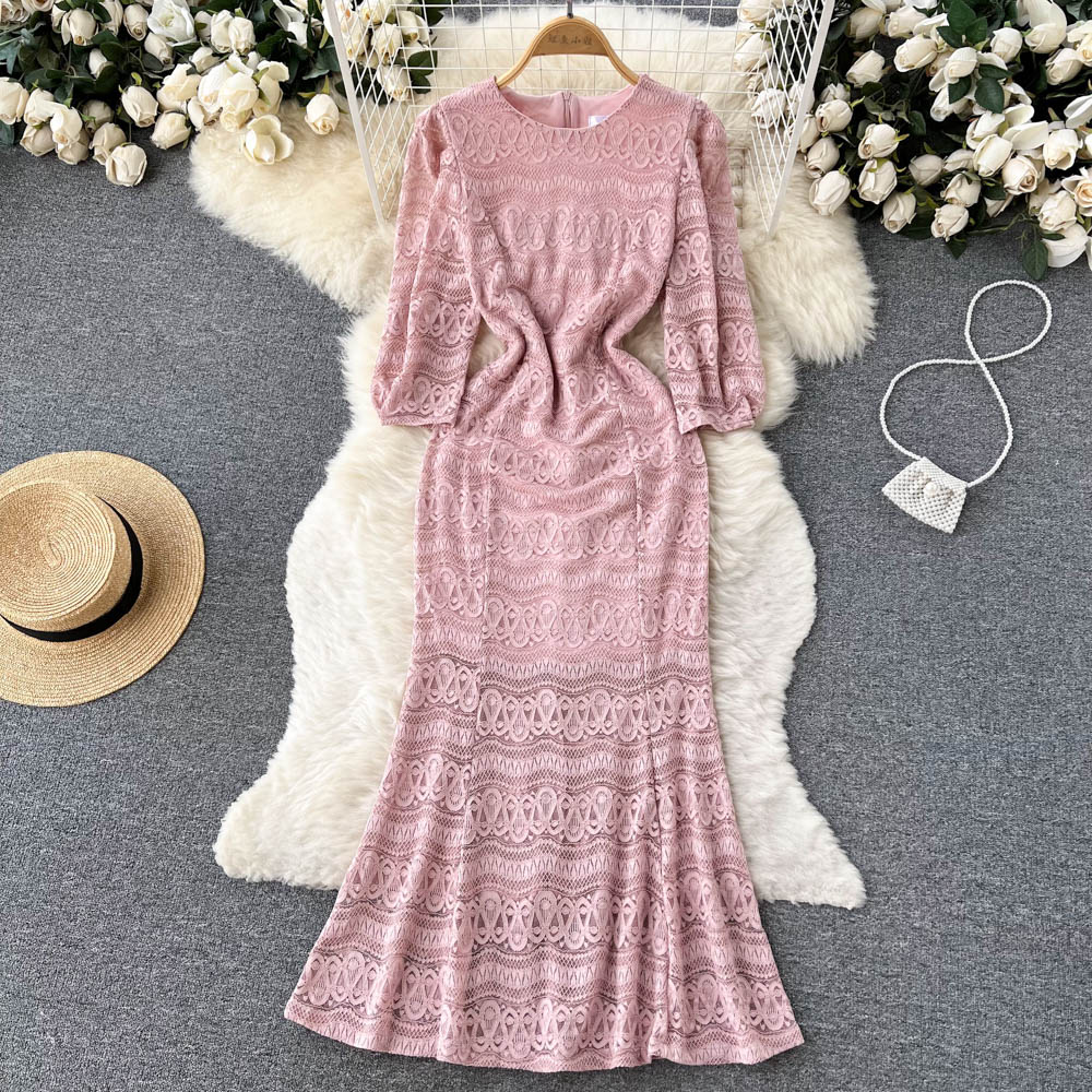 Package hip crochet dress light long dress for women