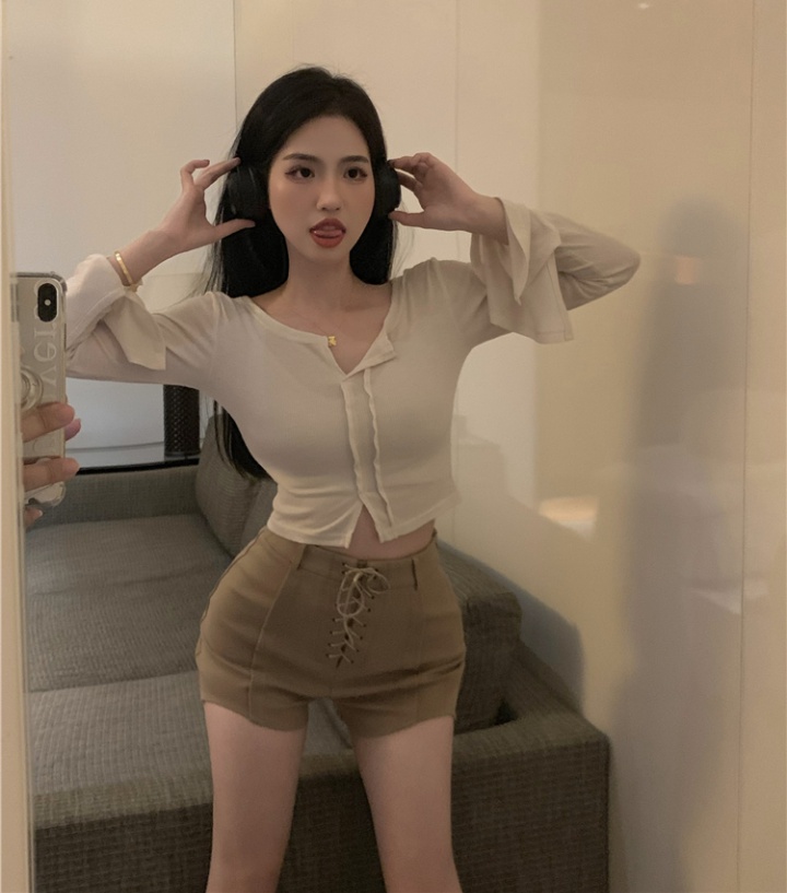 Short shorts high waist T-shirt 2pcs set for women