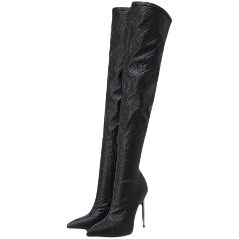 Fine-root high-heeled thigh boots European style boots
