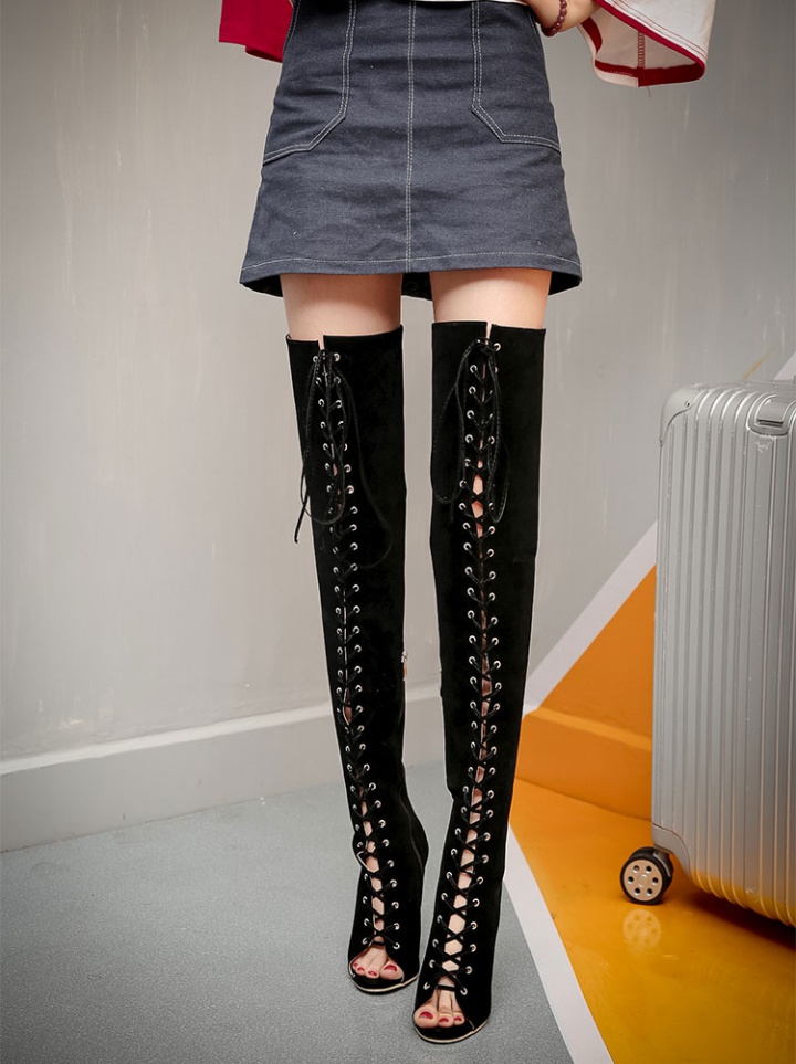 Small sexy thigh boots bandage exceed knee boots