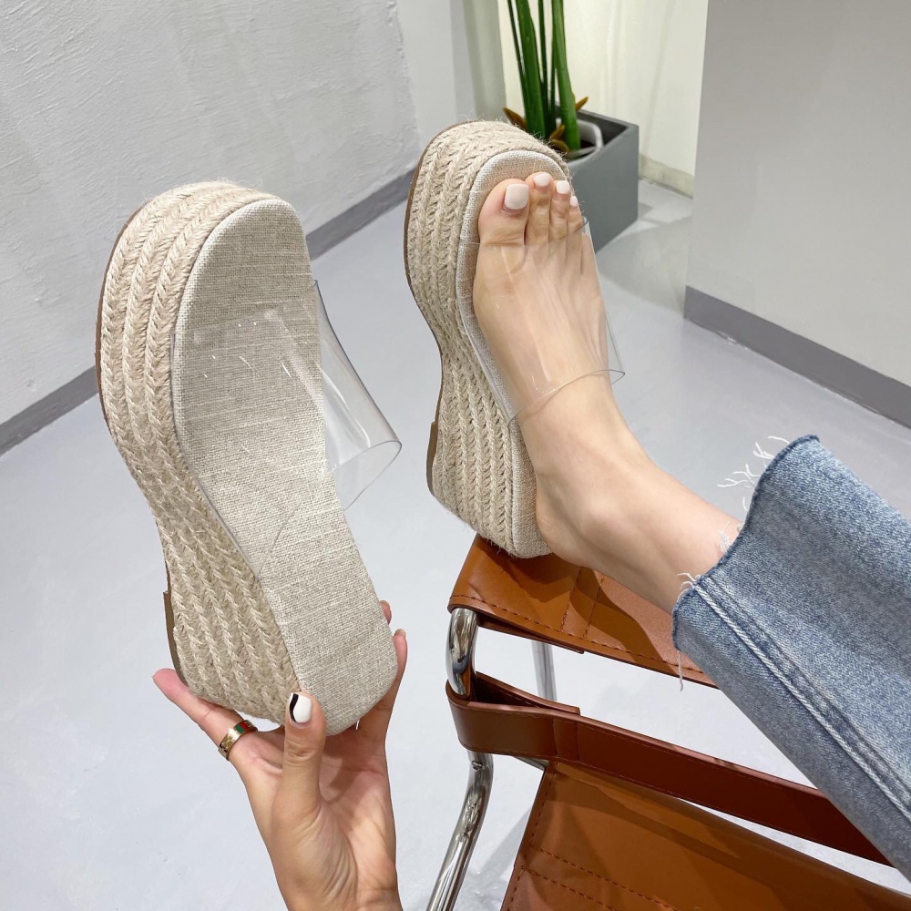 Weave slippers fashion high-heeled shoes for women