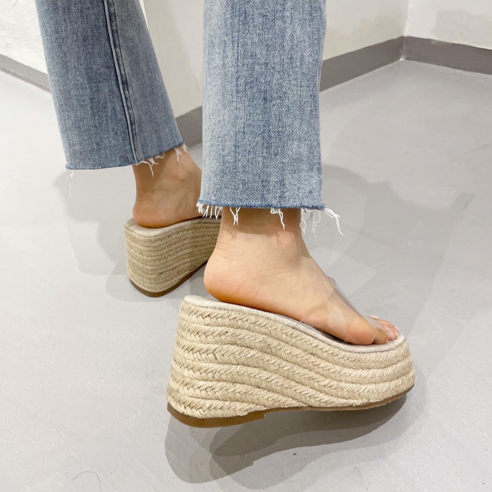 Weave slippers fashion high-heeled shoes for women