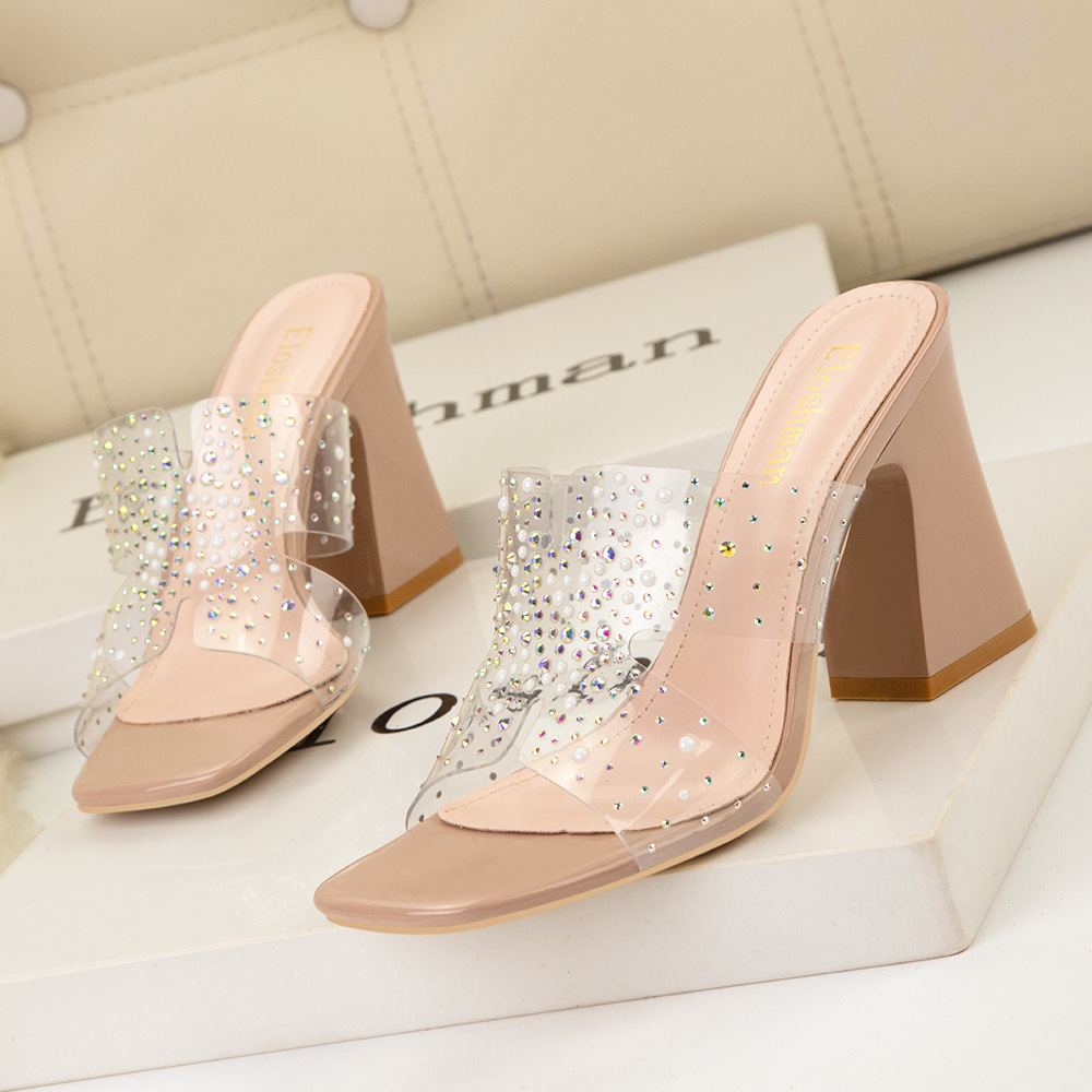 Transparent high-heeled shoes sandals for women