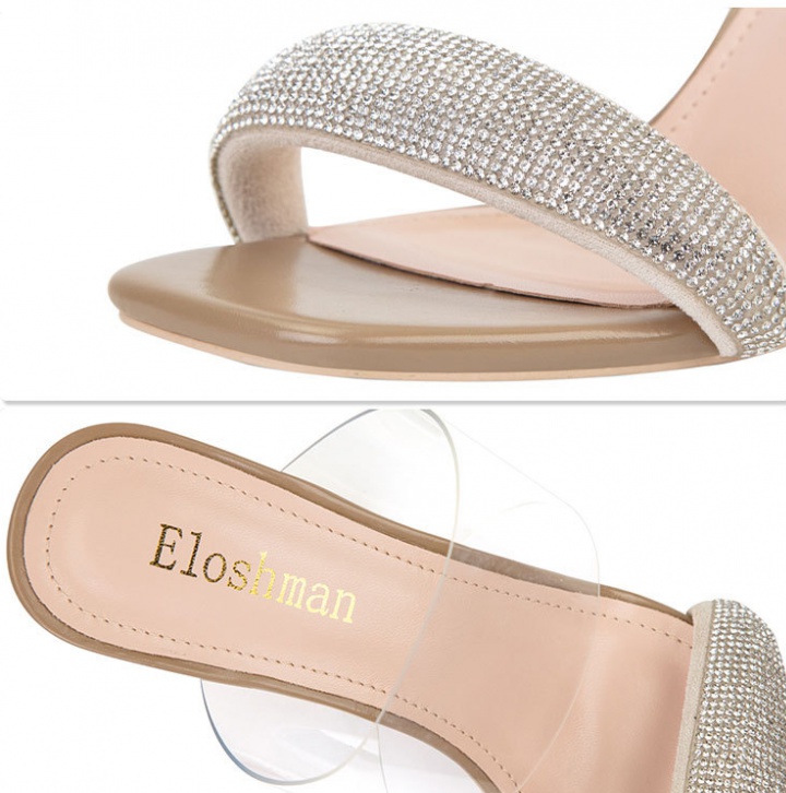 Thick rhinestone slippers European style sandals for women