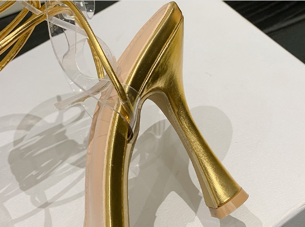 Cross bandage high-heeled shoes bow sandals for women