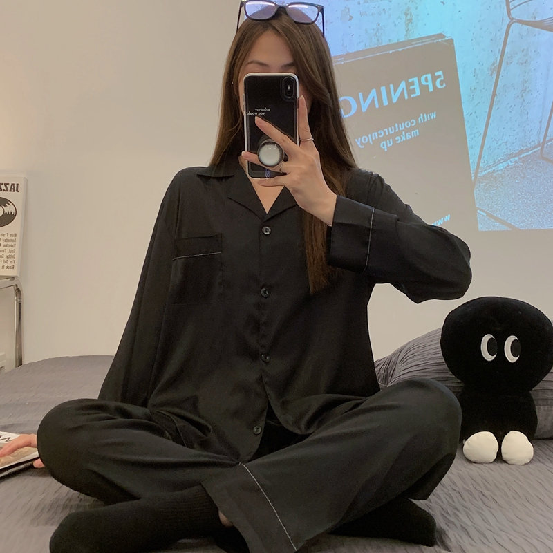 Korean style pajamas long pants 2pcs set for women