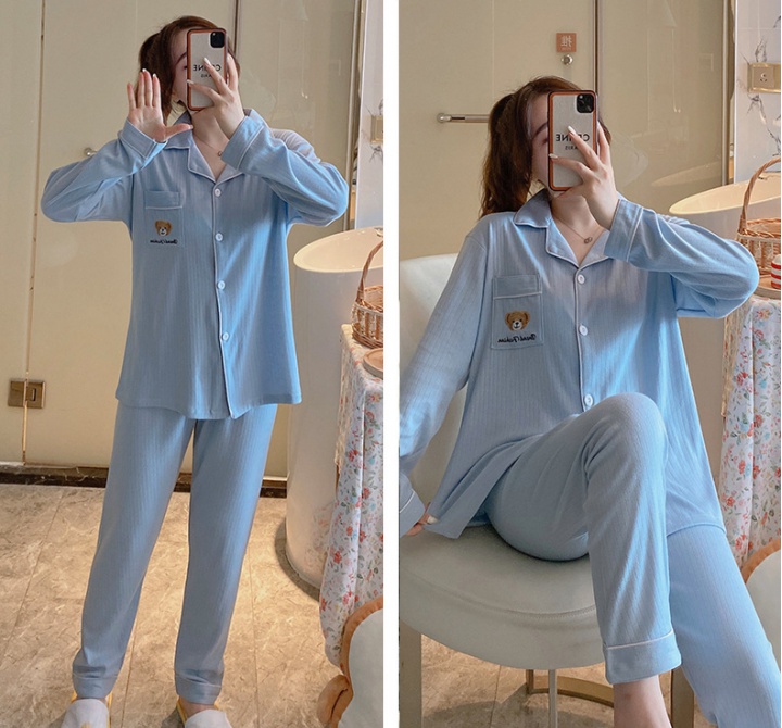 Casual large yard pajamas homewear cardigan 2pcs set for women