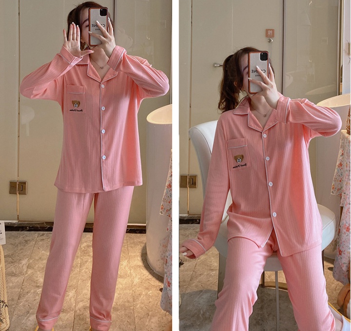 Casual large yard pajamas homewear cardigan 2pcs set for women
