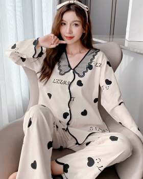 Sweet loose cardigan wears outside pajamas 2pcs set for women