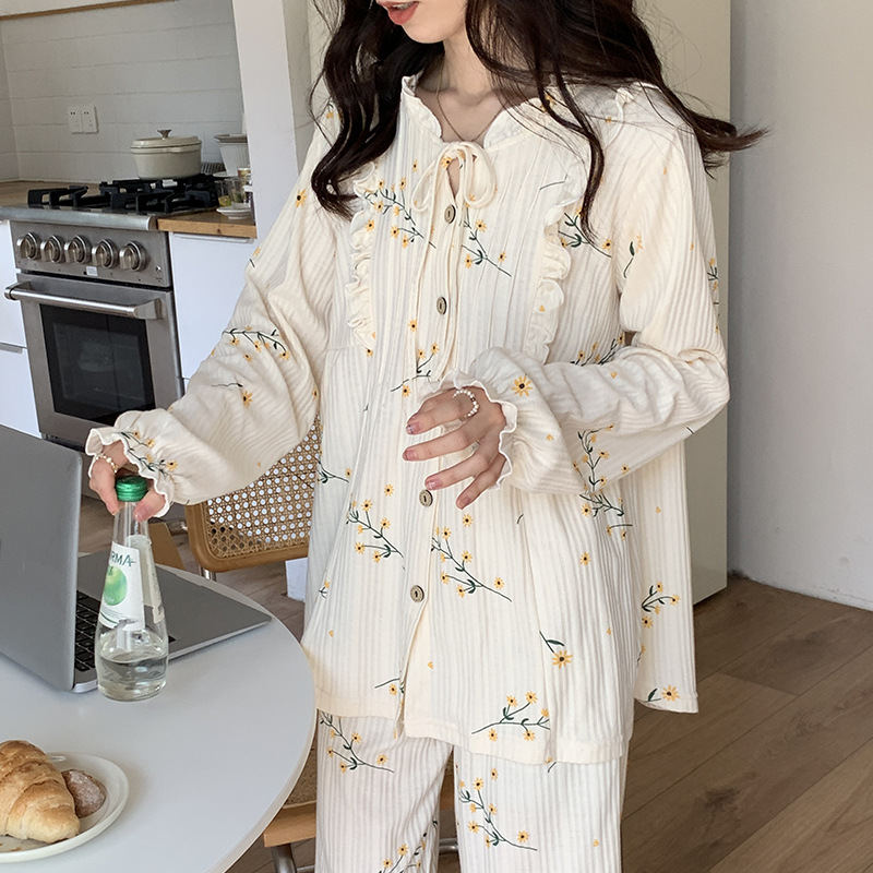 Fashion long sleeve Korean style pajamas for women