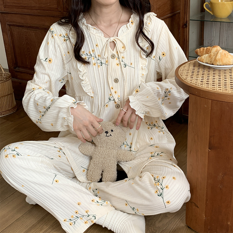 Fashion long sleeve Korean style pajamas for women