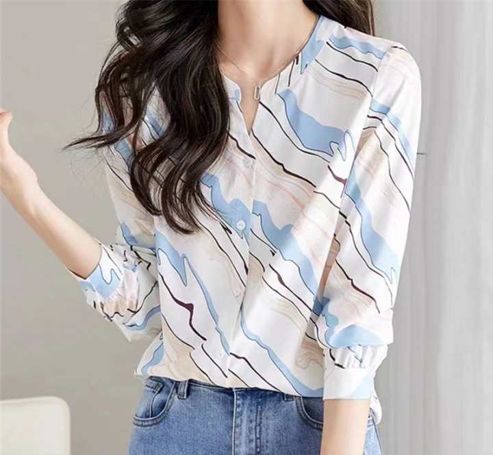 Printing Western style small shirt long sleeve fashion shirt