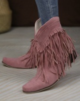 Thick European style shoes Casual tassels short boots