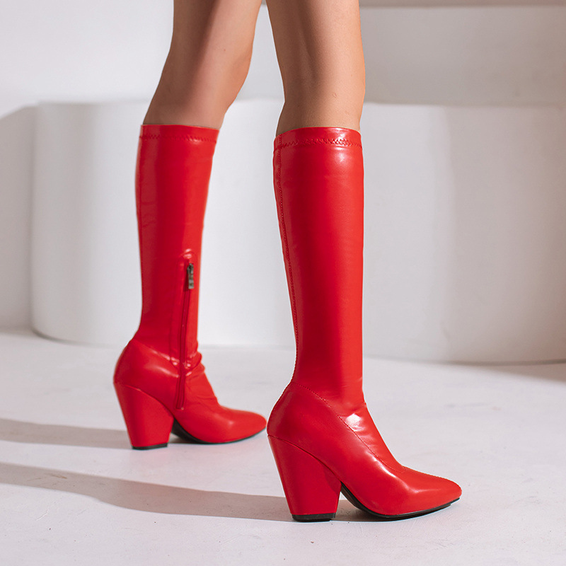 High-heeled shoes European style women's boots for women