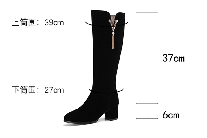 High-heeled women's boots velvet boots