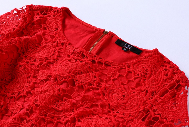 Large yard package hip red hollow lace ladies slim dress